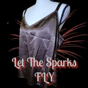 Vtg Night Lingerie Top Shirt Du Vour Trend Right Now Woman's L Adjustable Strap